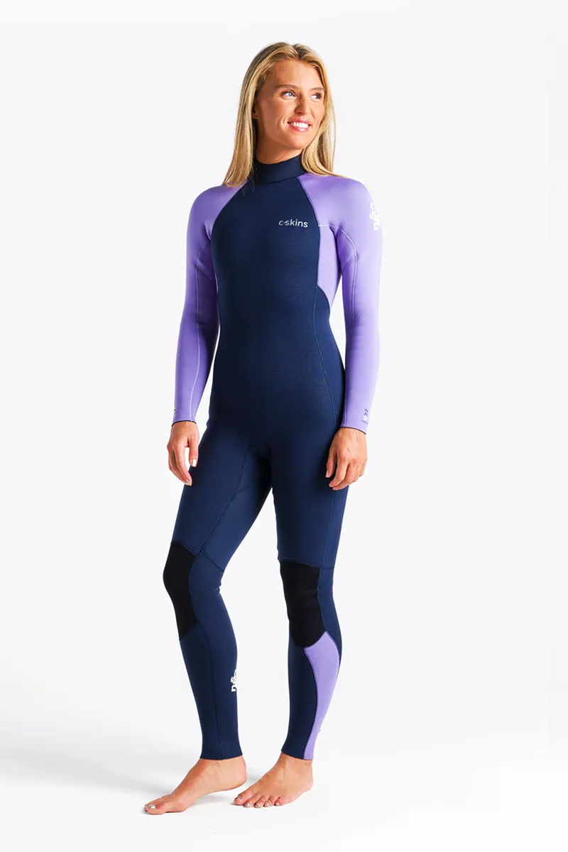 C-Skins Womens Surflite 3/2 Back Zip Wetsuit Blue/Lilac-4